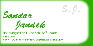 sandor jandek business card